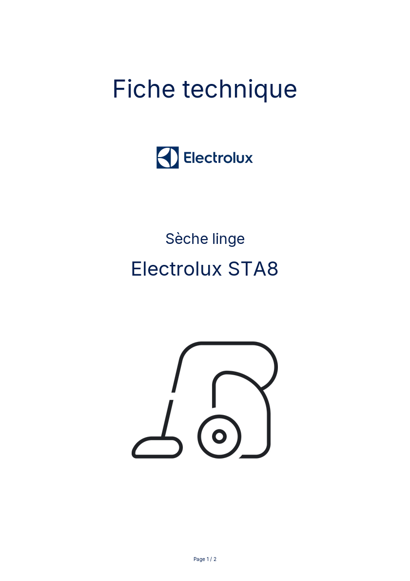 Image de la première page du manuel de l'appareil STA8