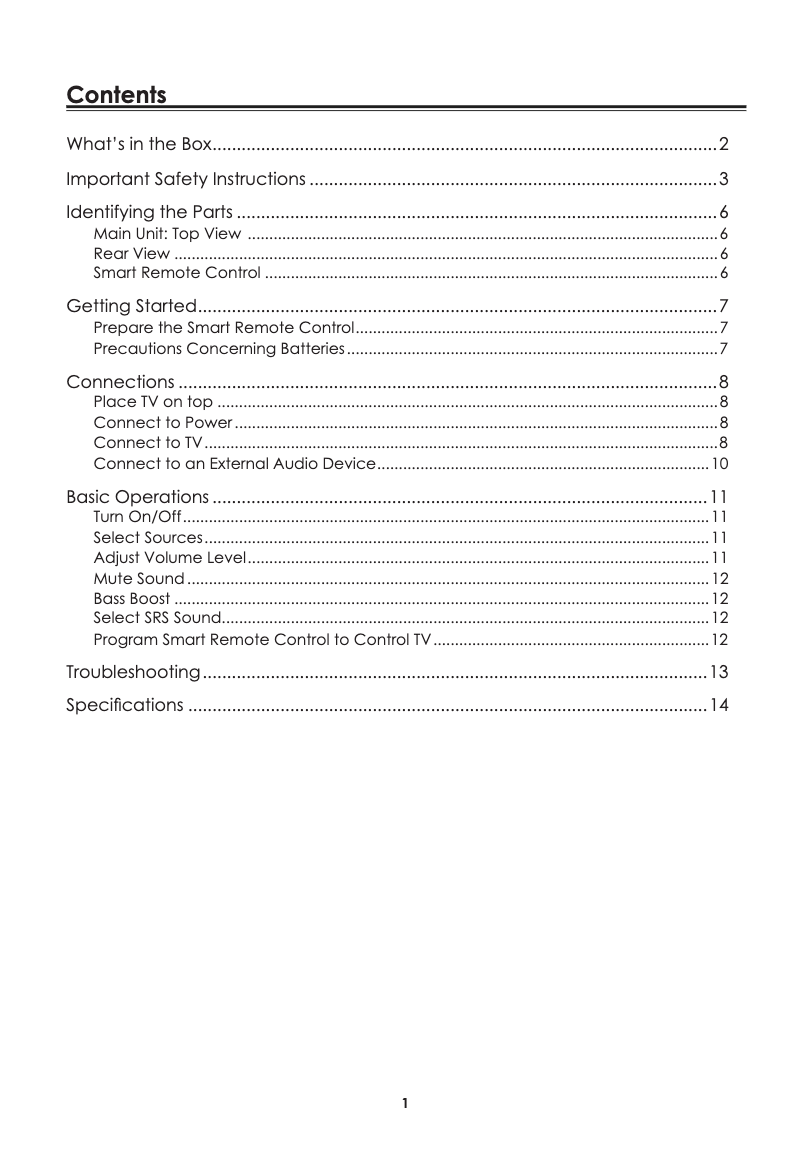 Image de la première page du manuel de l'appareil MXSB-252