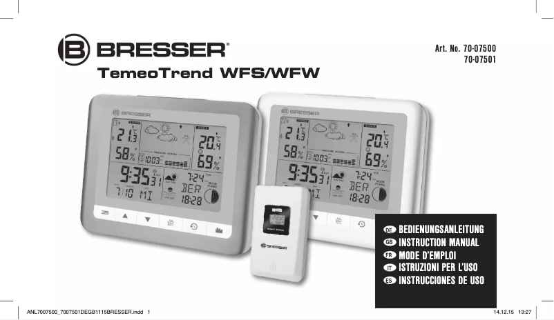Imagen de la primera página del manual del dispositivo TemeoTrend WFW