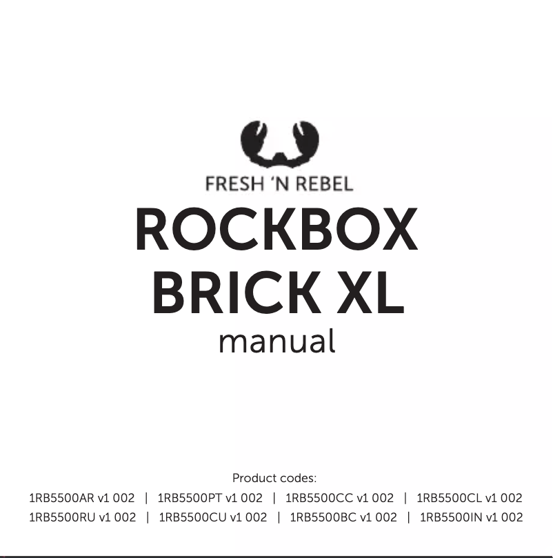 Page n°1 - Manuel utilisateur Fresh 'n Rebel Rockbox Brick XL