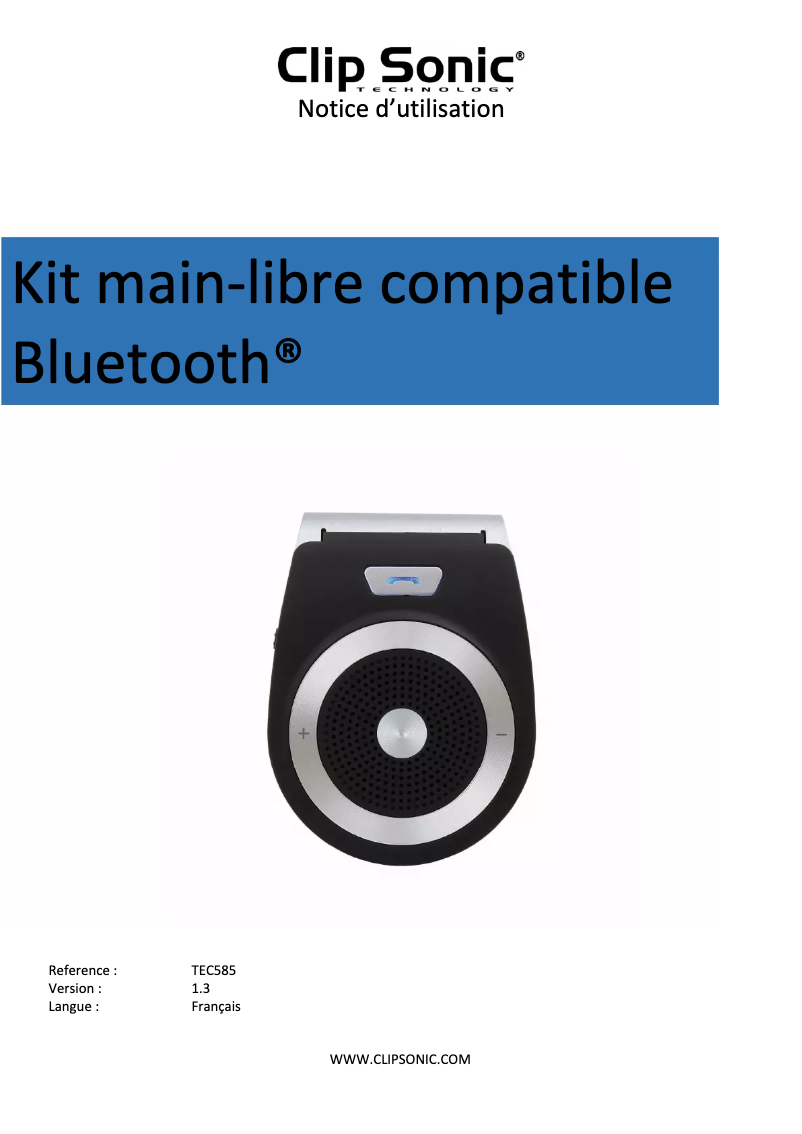 Image de la première page du manuel de l'appareil TEC585