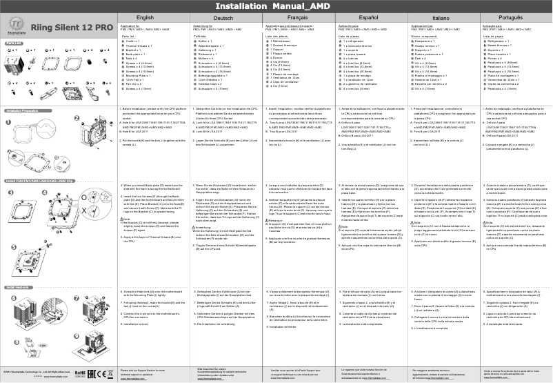Page 1 de la notice Manuel utilisateur Thermaltake Riing Silent 12 Pro
