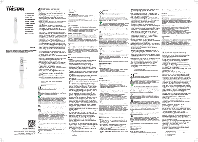Página 1 del manual Manual de usuario TriStar MX-4850