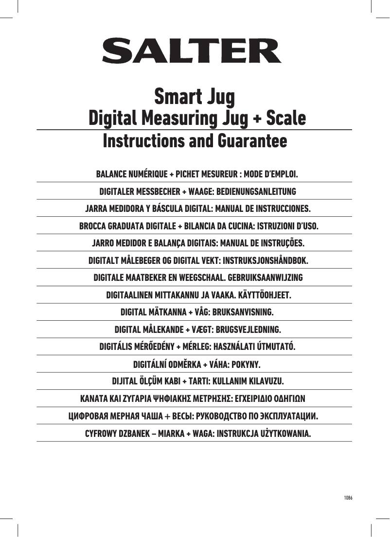 Page 1 de la notice Manuel utilisateur Salter 1086
