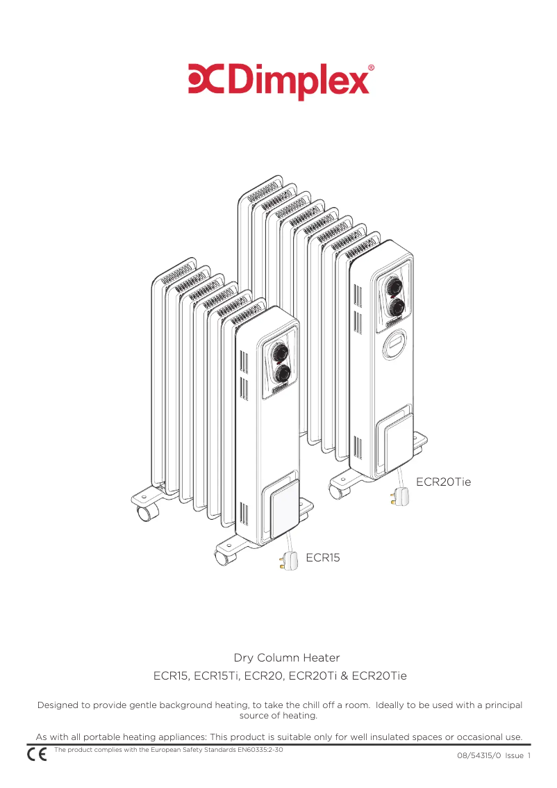 Page n°1 - Manuel utilisateur Dimplex ECR20TIE