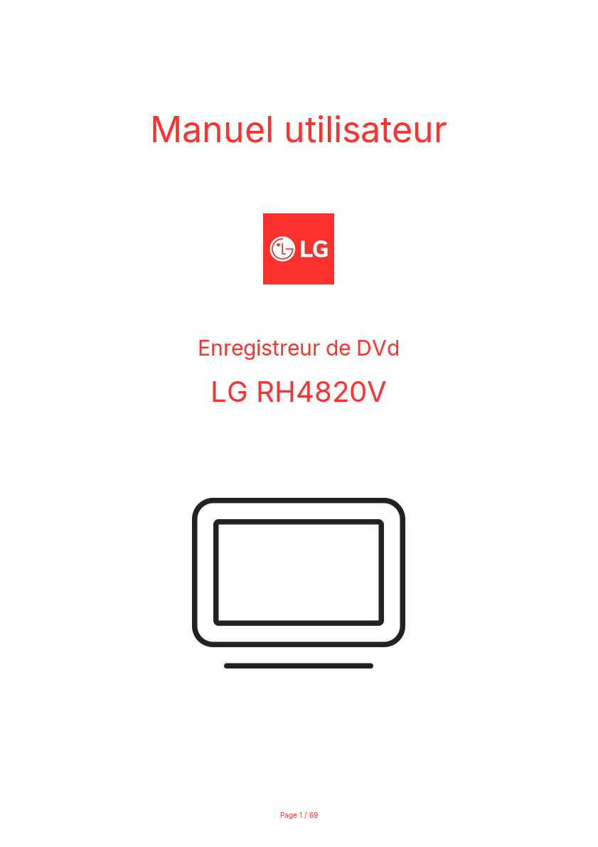 Image de la première page du manuel de l'appareil RH4820V