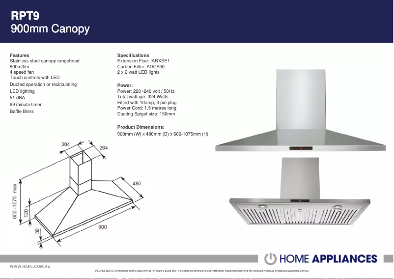 Image de la première page du manuel de l'appareil RPT9