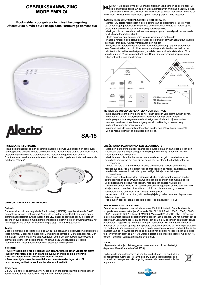 Image de la première page du manuel de l'appareil SA-15