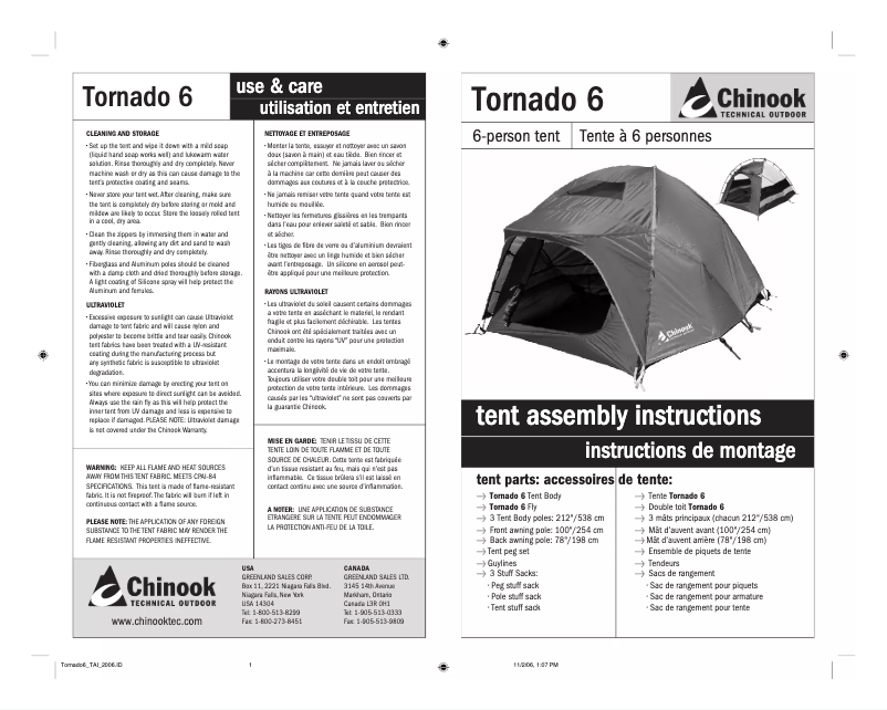 Imagen de la primera página del manual del dispositivo Tornado 6
