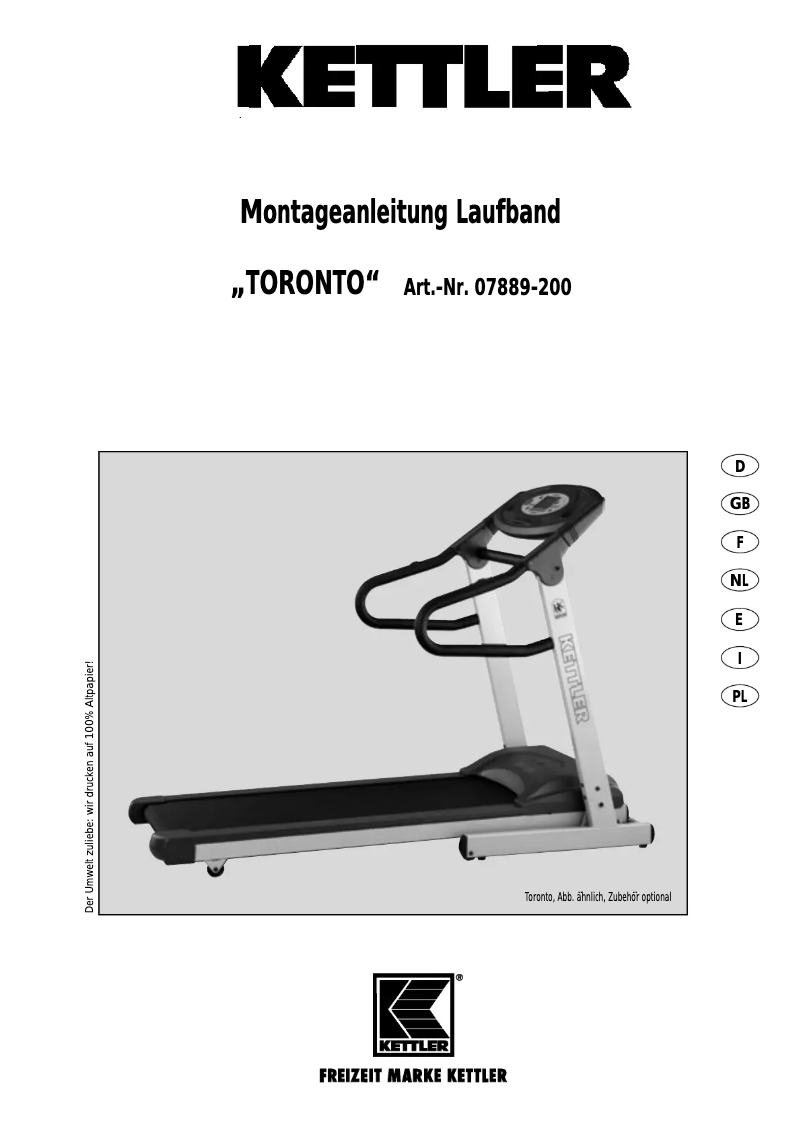 Image de la première page du manuel de l'appareil Toronto