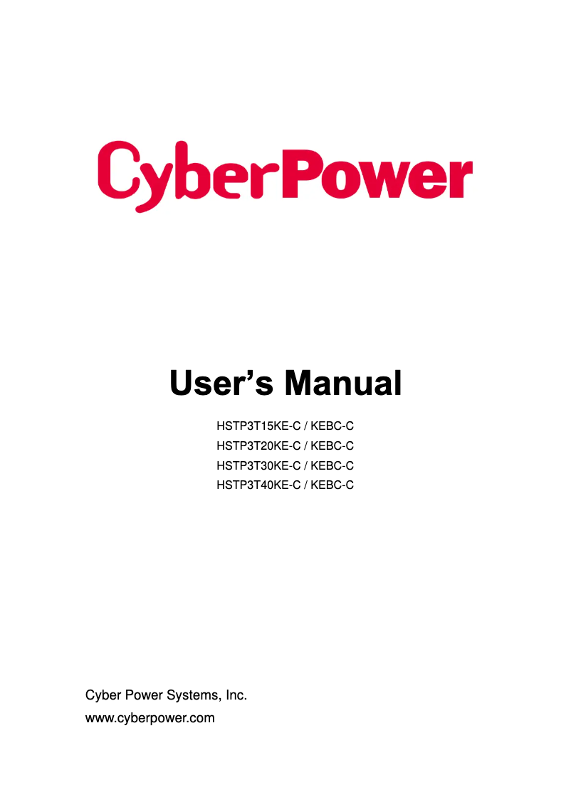Page 1 de la notice Manuel utilisateur CyberPower HSTP3T20KE-C