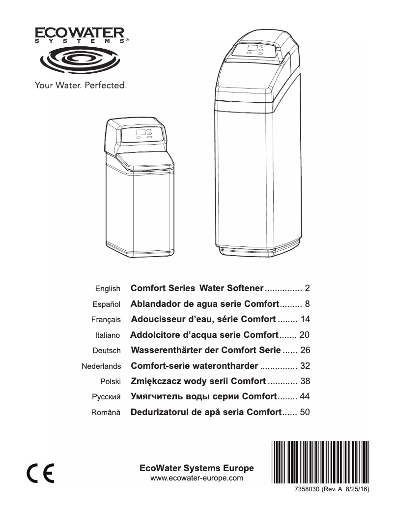 Page 1 of the manual User Manual Ecowater Comfort 200
