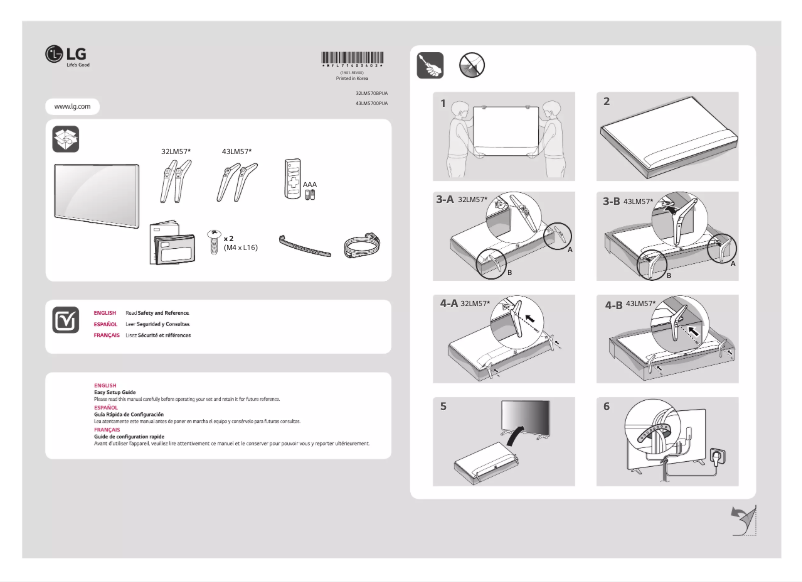 Image de la première page du manuel de l'appareil 32LM570BPUA