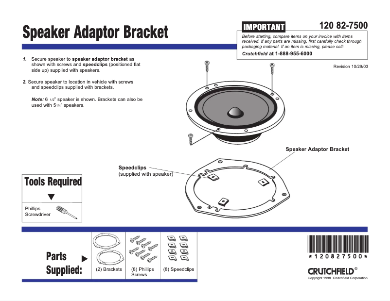 Page n°1 - Manuel utilisateur Metra 82-7500