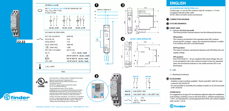 Page 1 de la notice Manuel utilisateur Finder 22.32.0.230.4320