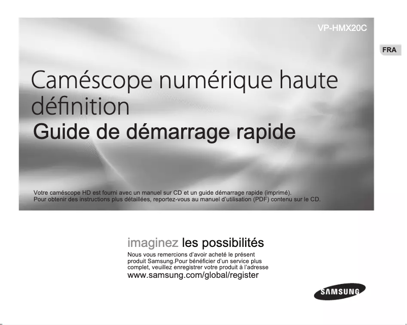 Page n°1 - Guide d'installation Samsung VP-HMX20C