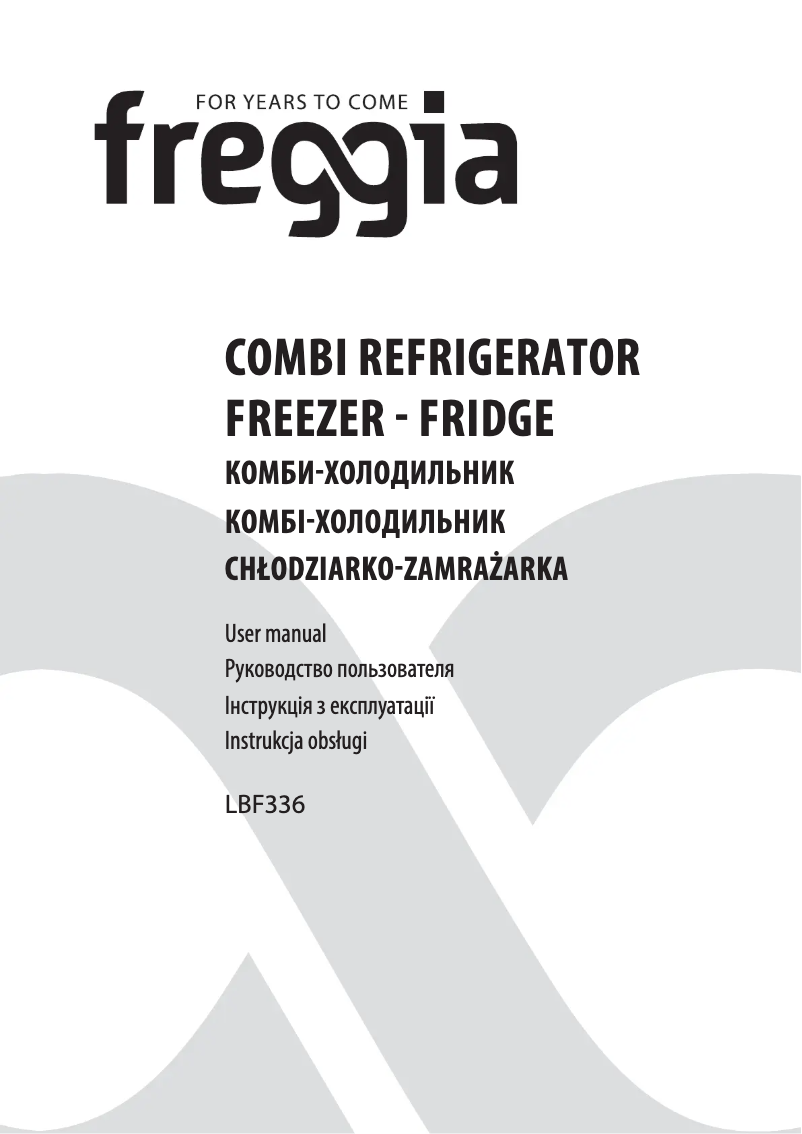 Page 1 de la notice Manuel utilisateur Freggia LBF336