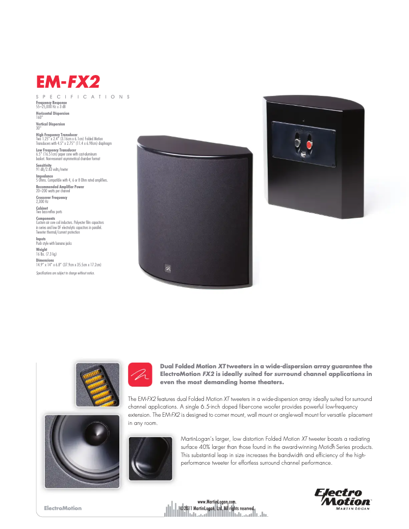 Image de la première page du manuel de l'appareil ElectroMotion FX2