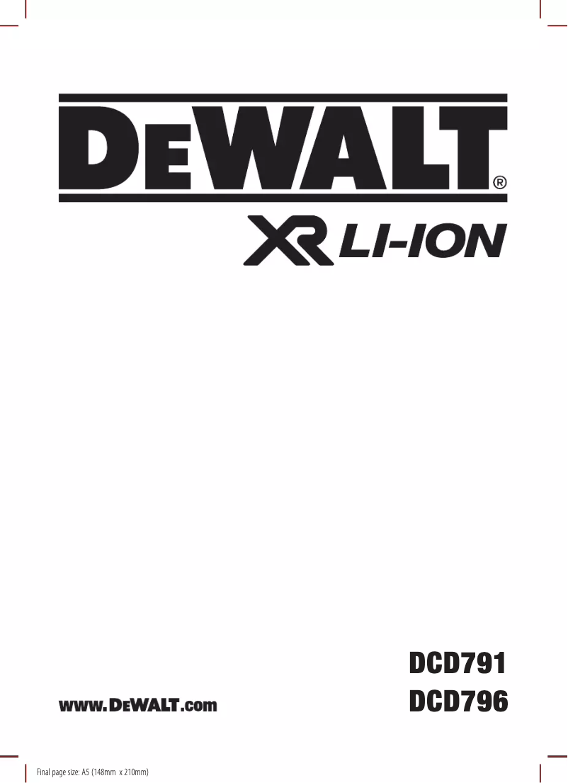 Page 1 de la notice Manuel utilisateur DeWalt DCK755P3T