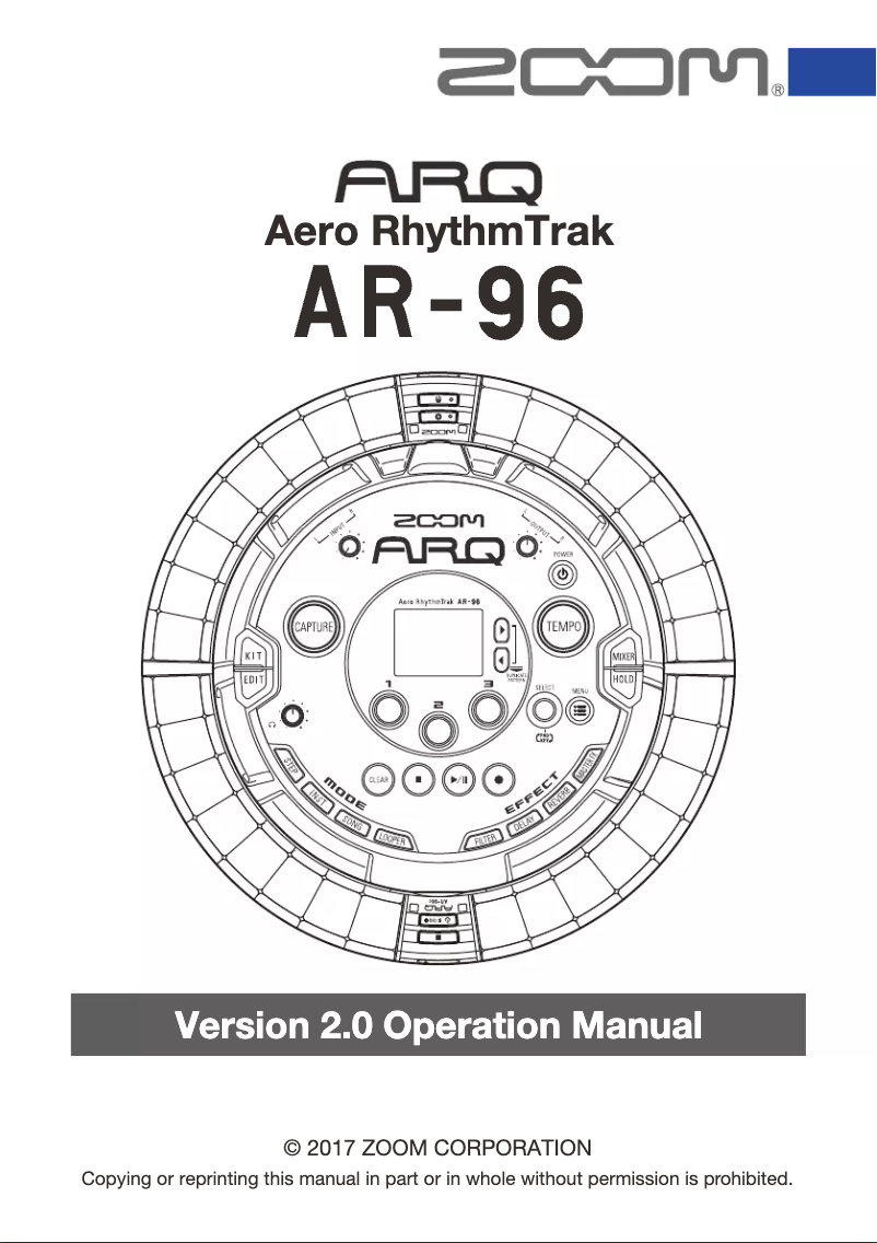 Image de la première page du manuel de l'appareil Aero RhythmTrak