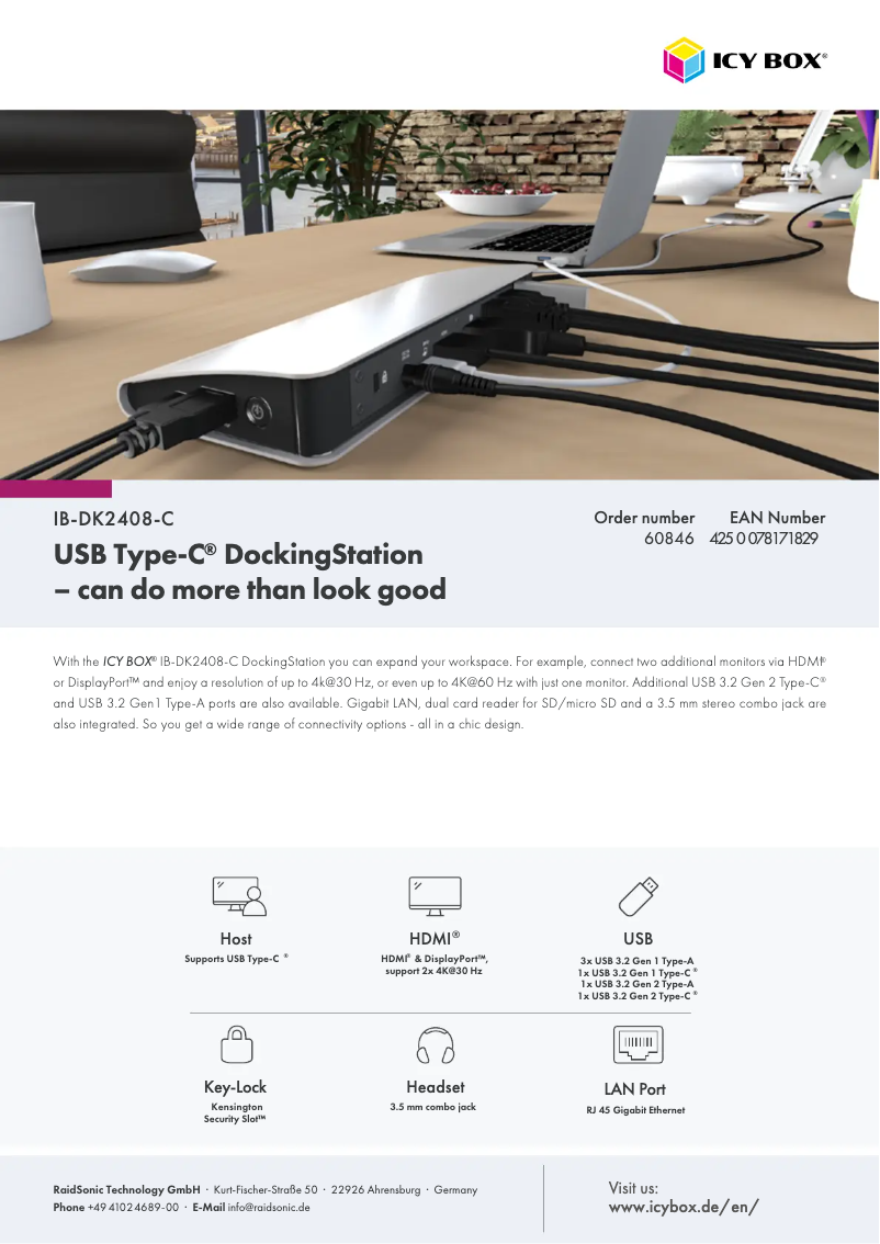 Page n°1 - Fiche technique Icy Box IB-DK2408-C