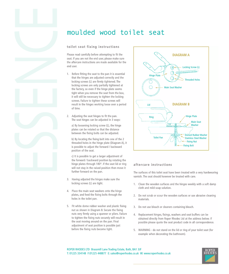 Image de la première page du manuel de l'appareil Essence