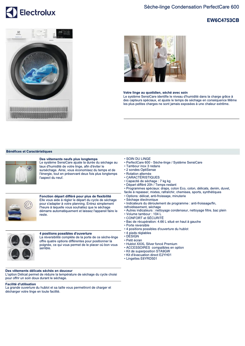 Image de la première page du manuel de l'appareil EW6C4753CB