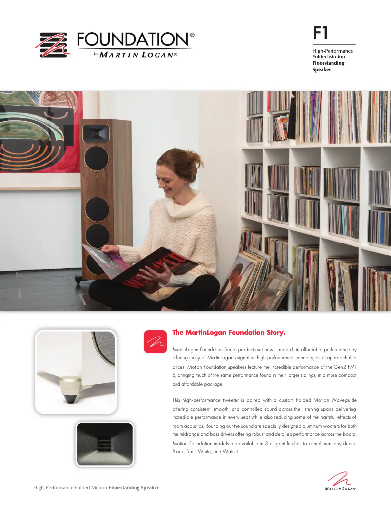 Page n°1 - Fiche technique Martin Logan Motion Foundation F1