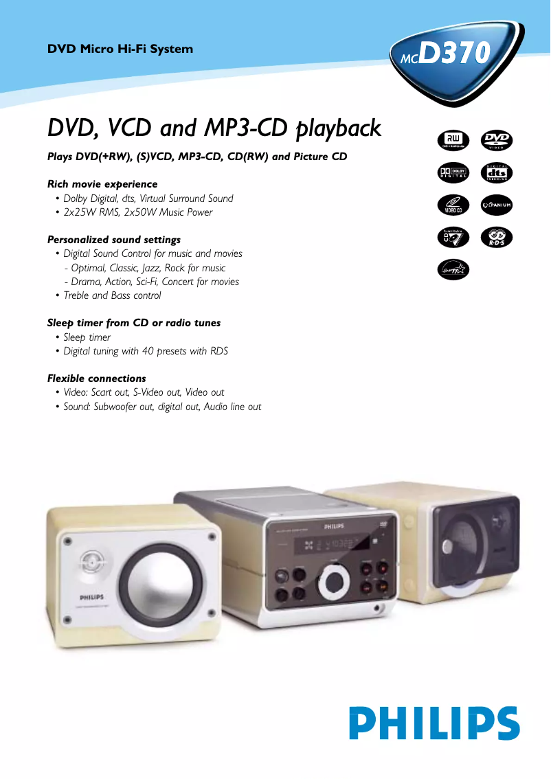 Image de la première page du manuel de l'appareil MC-D370