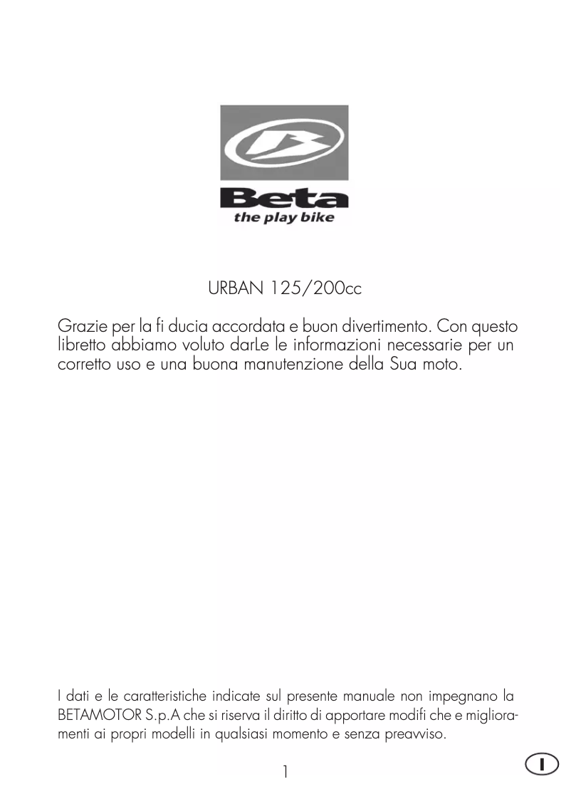 Image de la première page du manuel de l'appareil Urban 200 Special