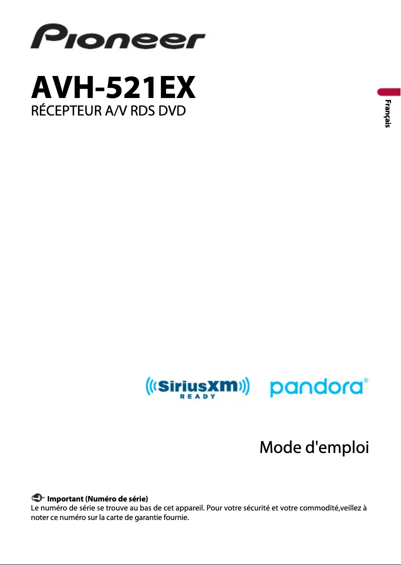 Page 1 de la notice Manuel utilisateur Pioneer AVH-521EX