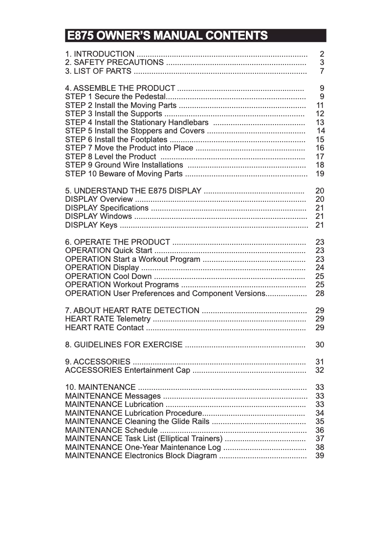 Image de la première page du manuel de l'appareil E875