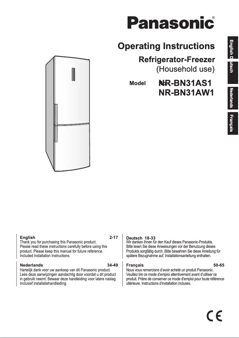 Page n°1 - Manuel utilisateur Panasonic NR-BN31AS1