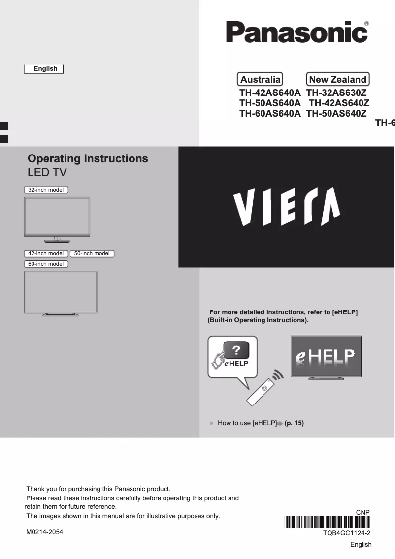 Image de la première page du manuel de l'appareil TH-42AS640Z