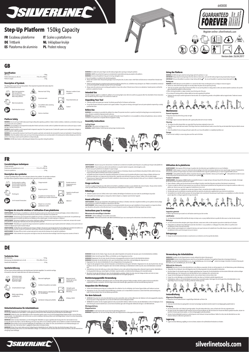 Image de la première page du manuel de l'appareil 640000