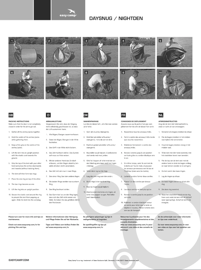 Page 1 de la notice Manuel utilisateur Easy Camp Nightden