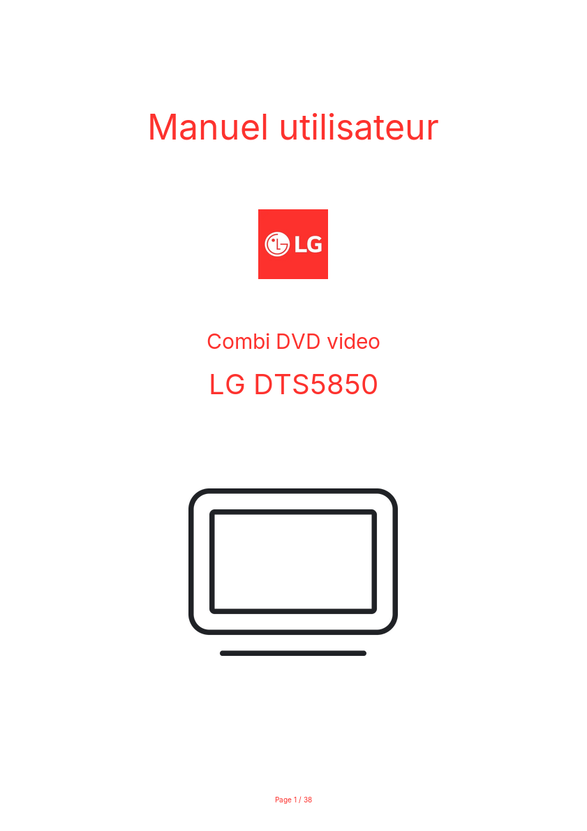 Image de la première page du manuel de l'appareil DTS5850