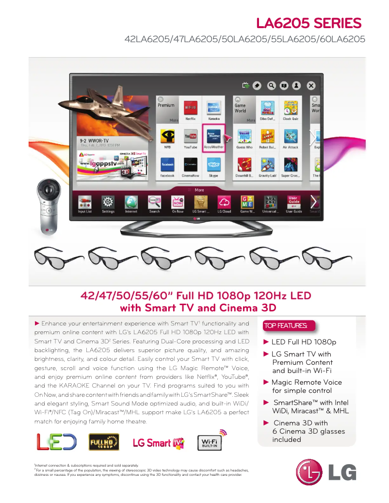 Page n°1 - Fiche technique LG 47LA6205