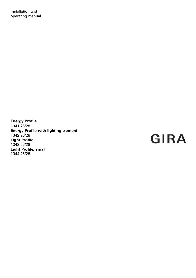 Page n°1 - Guide d'installation Gira Energy profile