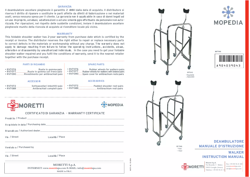 Page n°1 - Manuel utilisateur Mopedia RP756S