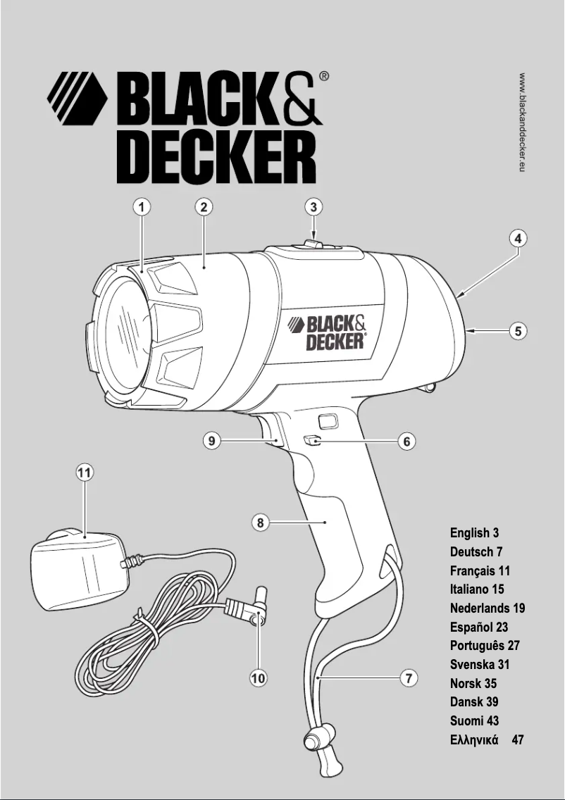 Page 1 de la notice Manuel utilisateur Black & Decker BDSL411