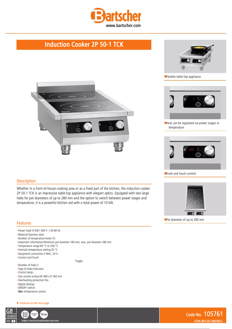 Image de la première page du manuel de l'appareil 2P 50-1 TCK