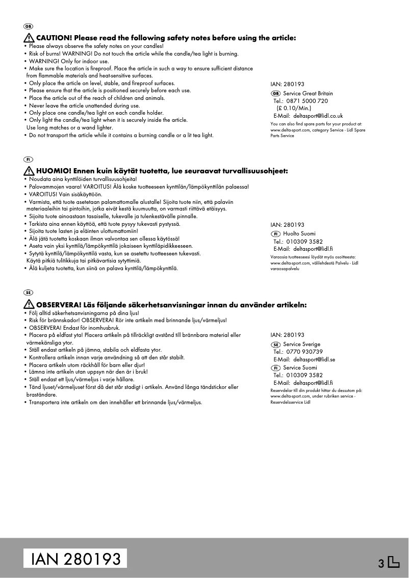 Image de la première page du manuel de l'appareil IAN 280193