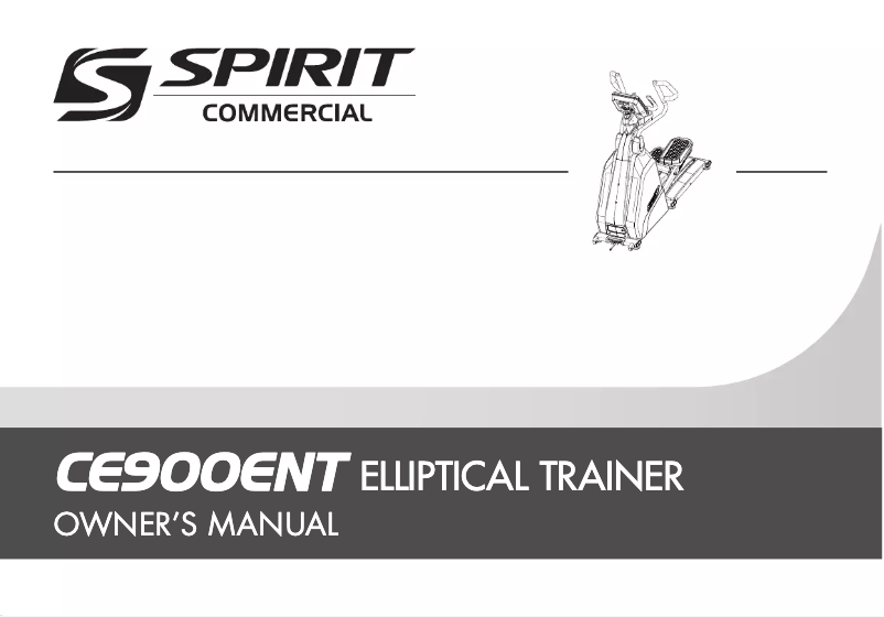 Page n°1 - Manuel utilisateur Spirit Fitness CE900ENT