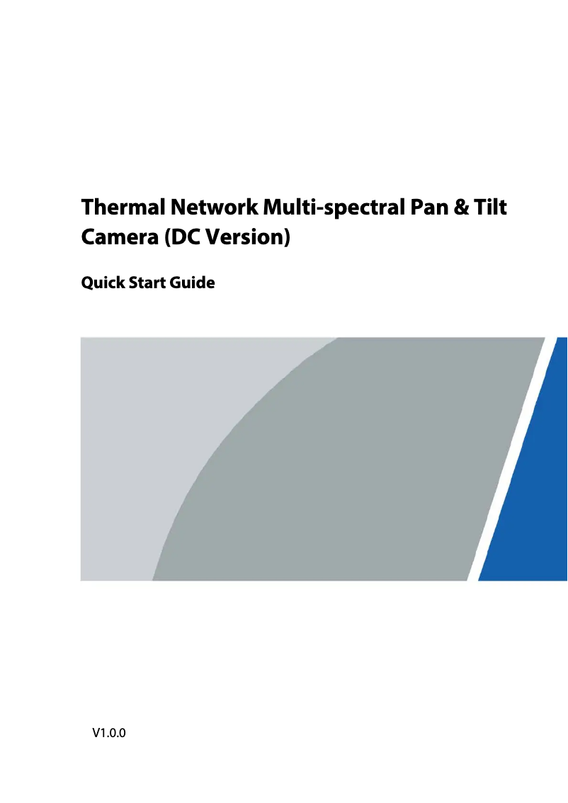 Page 1 de la notice Guide de démarrage rapide Dahua Technology TPC-PT8441D