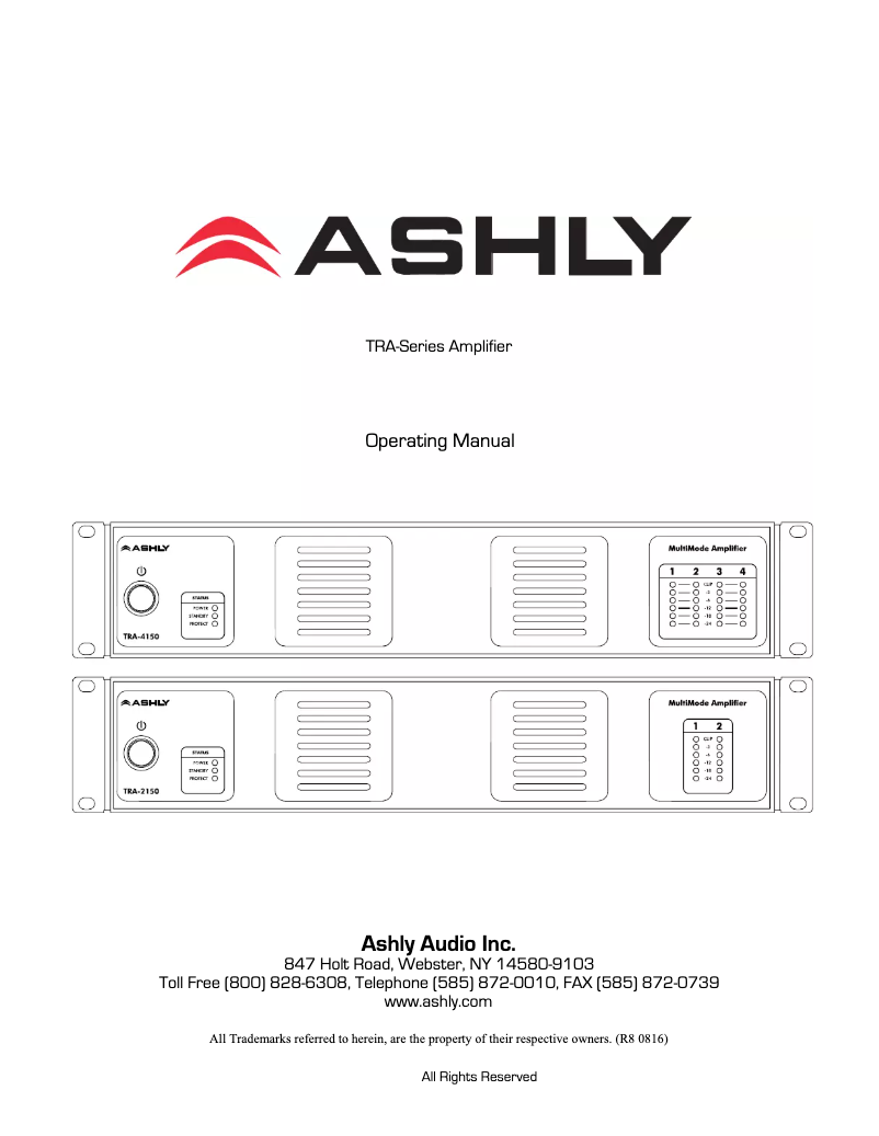 Page n°1 - Manuel utilisateur Ashly TRA-2150
