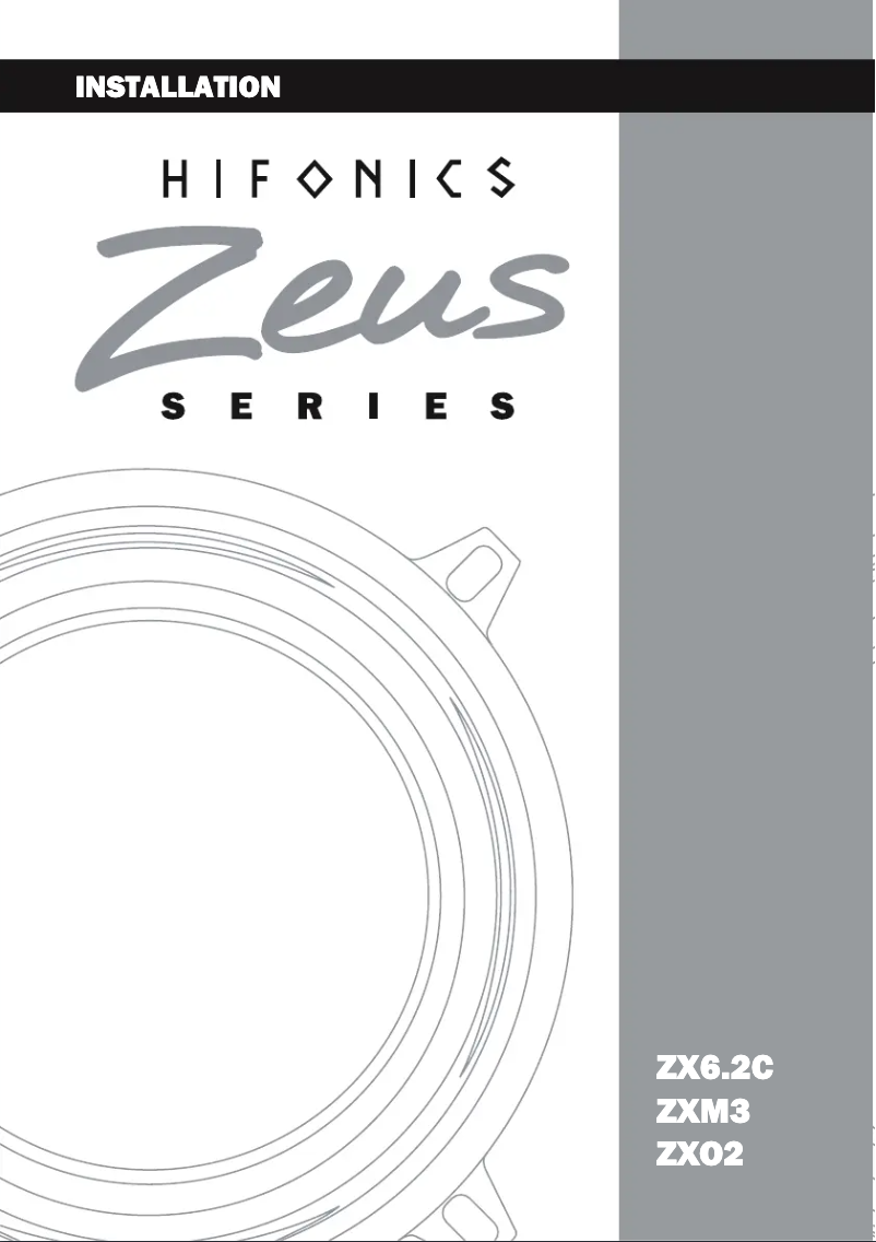 Page 1 de la notice Manuel utilisateur Hifonics Zeus ZX6.2C