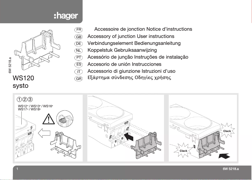 Página 1 del manual Manual de usuario Hager WS120