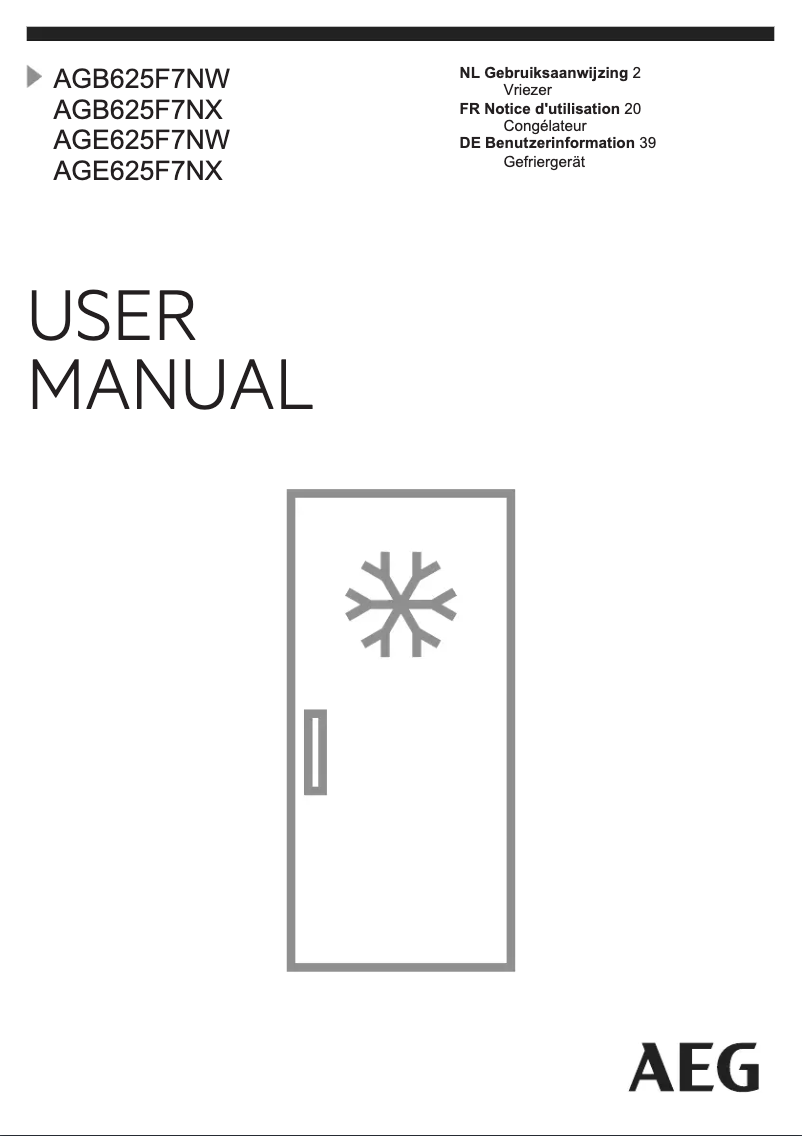 Page 1 de la notice Manuel utilisateur AEG AGB625F7NX