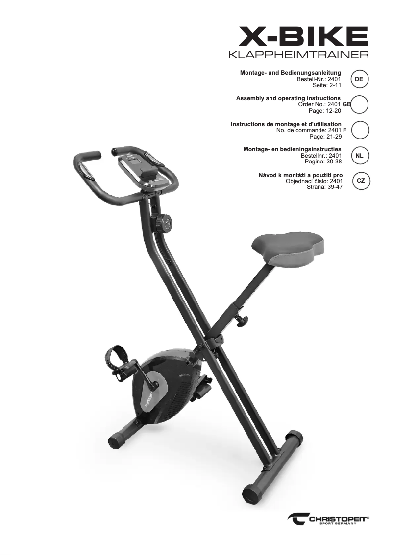 Page n°1 - Manuel utilisateur Christopeit X-Bike